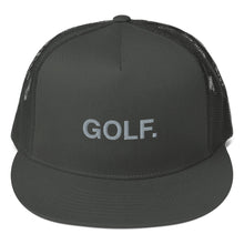 Load image into Gallery viewer, Golf Trucker Cap Gray text