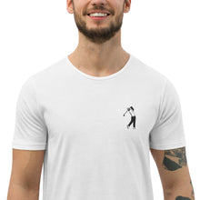 Load image into Gallery viewer, Embroidered Golf Logo Men's Curved Hem T-Shirt