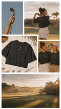 Load image into Gallery viewer, Women’s Golf Crop Top – Oversized Cotton Tee
