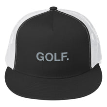 Load image into Gallery viewer, Golf Trucker Cap Gray text
